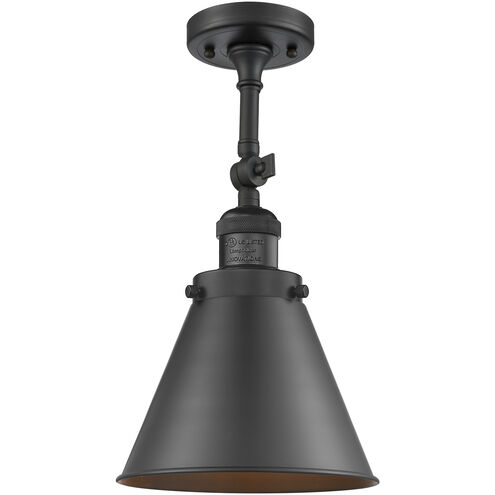 Franklin Restoration Appalachian LED 8 inch Matte Black Semi-Flush Mount Ceiling Light, Franklin Restoration