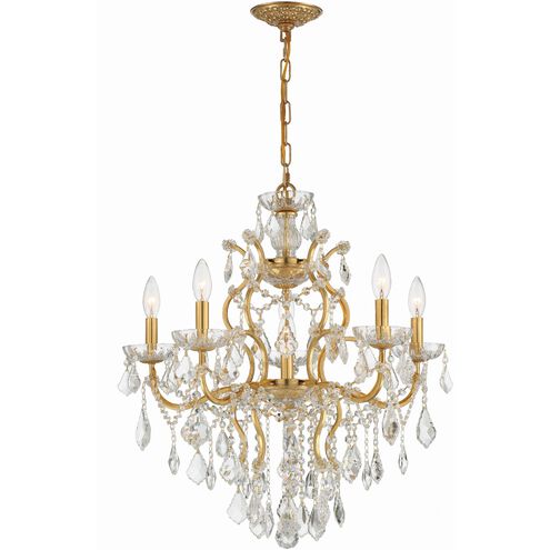 Filmore 6 Light 23 inch Antique Gold Chandelier Ceiling Light in Clear Hand Cut