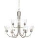 Miles 9 Light 29 inch Brushed Nickel Chandelier Ceiling Light