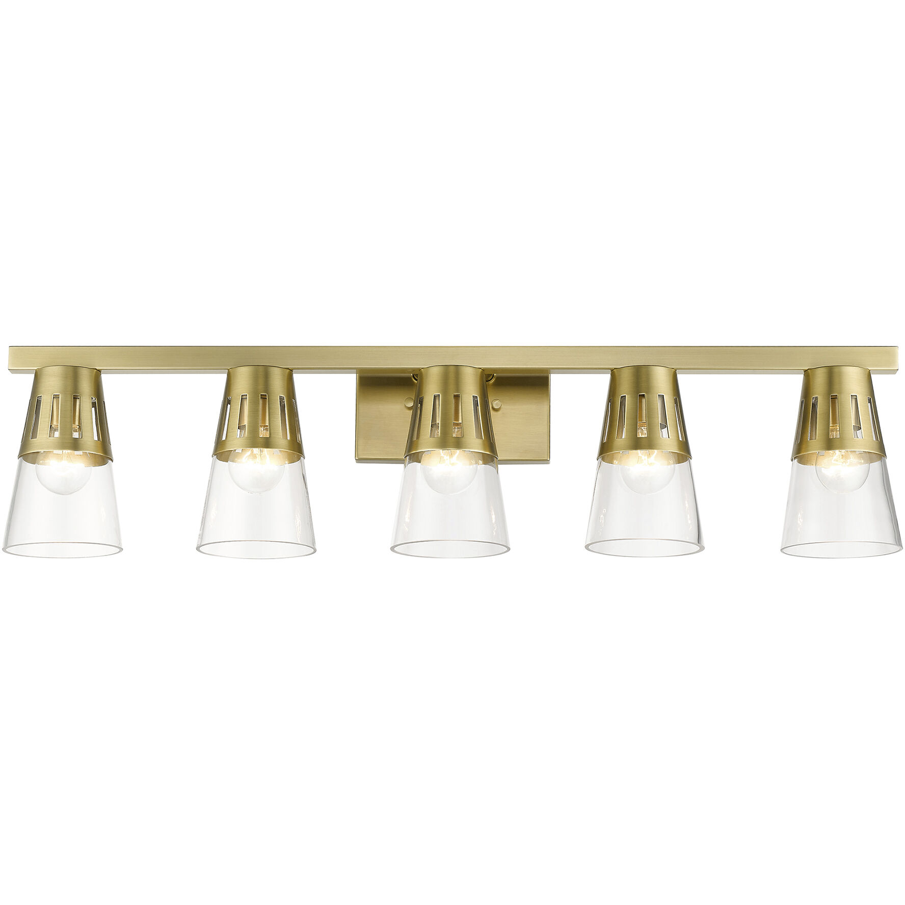 Bennington 5 Light 35.75 inch Natural Brass Large Vanity Sconce Wall Light