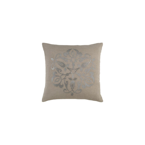 Ravati 20 X 20 inch Silver and Light Gray Throw Pillow