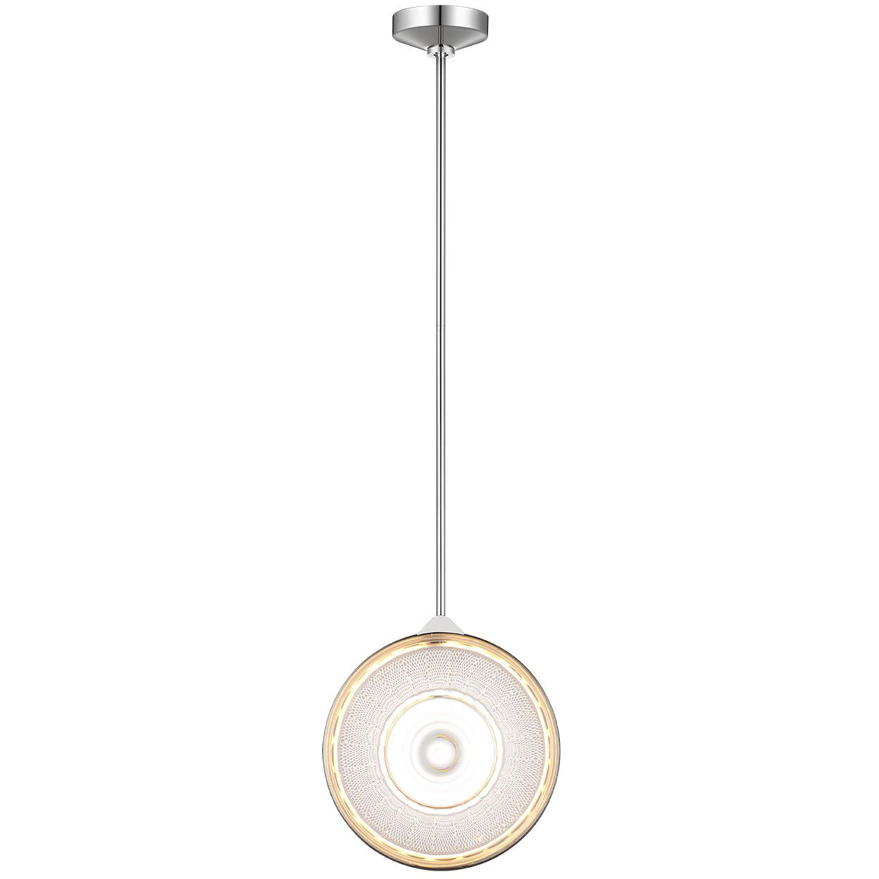 Waterford Copper Coast LED 15 inch Polished Nickel Karo and Olive Cut Pendant Ceiling Light