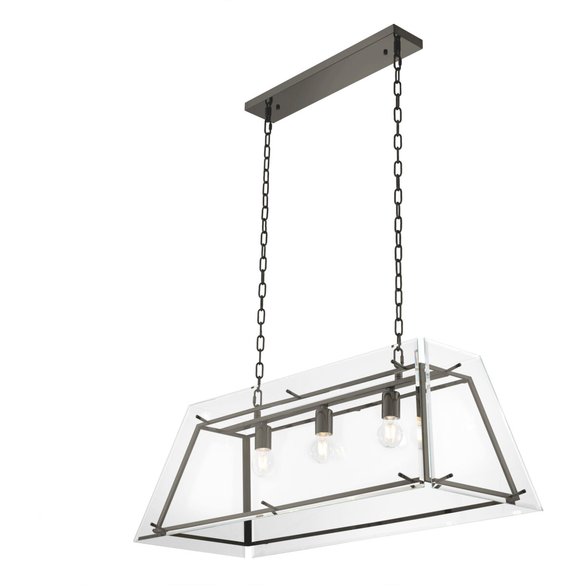 Azure 3 Light 39.37 inch Bronze Chandelier Ceiling Light in Clear Glass, Large