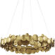 Lavengro LED 32 inch Contemporary Gold Leaf Chandelier Ceiling Light