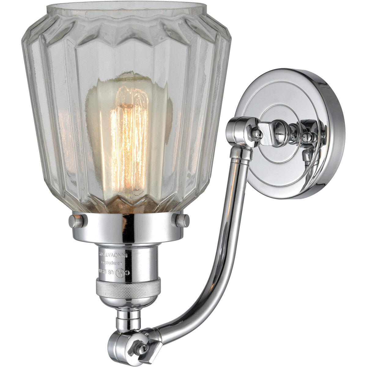 Franklin Restoration Chatham 1 Light 6 inch Polished Chrome Sconce Wall Light in Clear Glass, Franklin Restoration