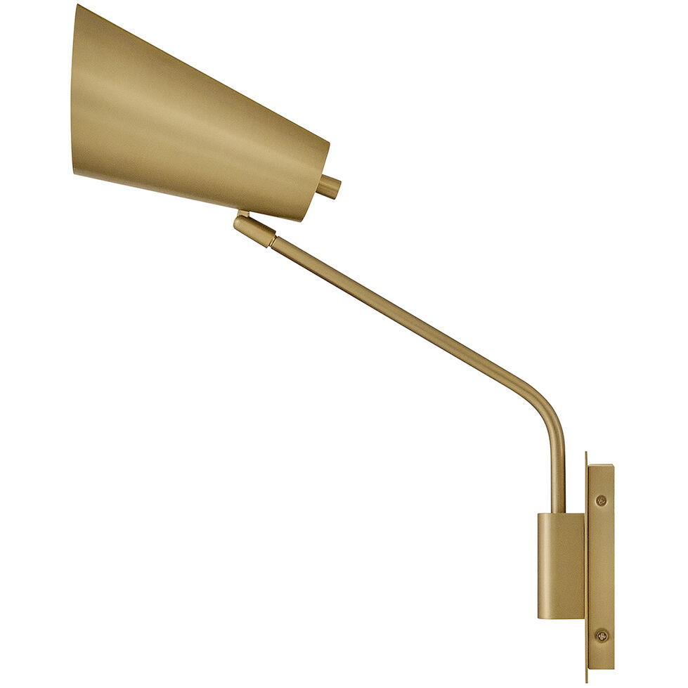 Bray Wall Mount Wall Light in Lacquered Brass