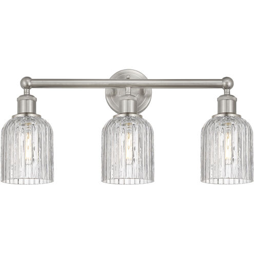 Bridal Veil 3 Light 23 inch Satin Nickel Bath Vanity Light Wall Light in Clear