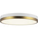 Alora Mood Adelaide LED 15 inch Aged Gold/White Flush Mount Ceiling Light in Aged Gold and White