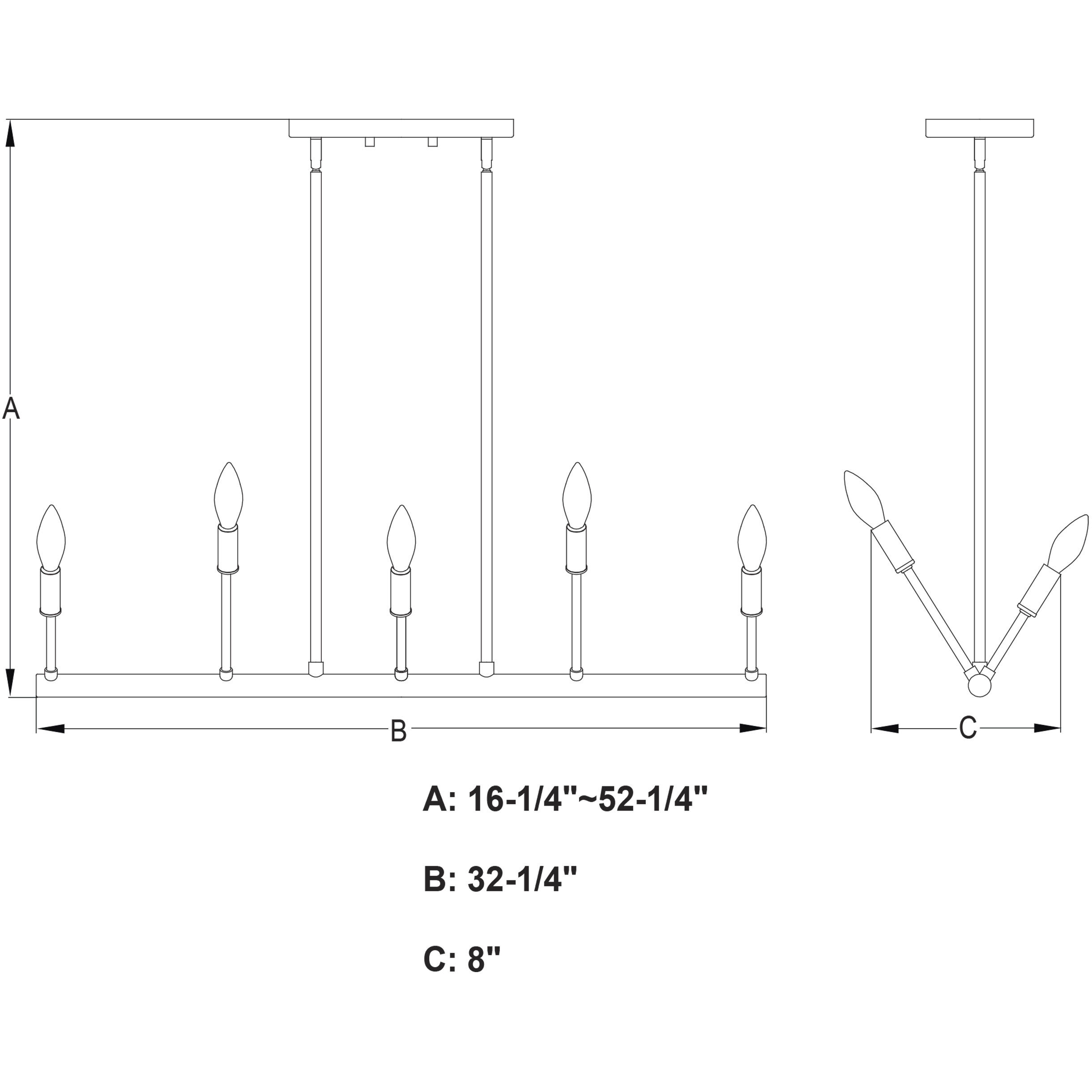Warwick Linear Chandelier Island Pendant Ceiling Light