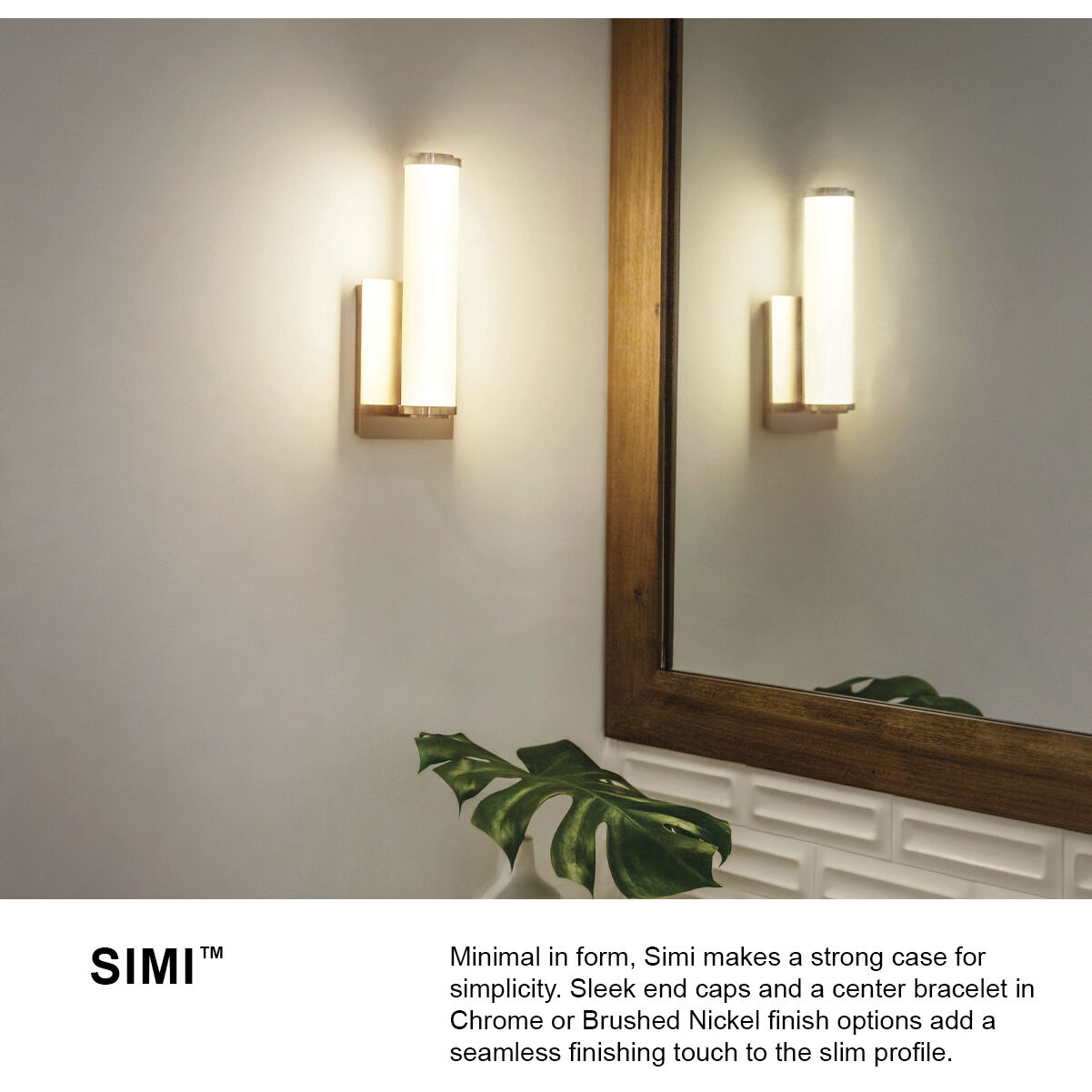 Simi LED 5 inch Brushed Nickel Bath Light Wall Light