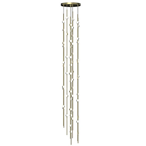 Constellation LED 12 inch Satin Brass Chandelier Ceiling Light in 3000K, White, Standard Suspension