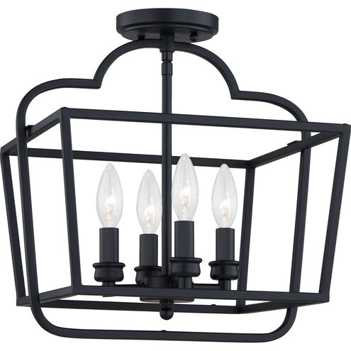 Blanche 4 Light 14 inch Matte Black Semi-Flush Mount Ceiling Light