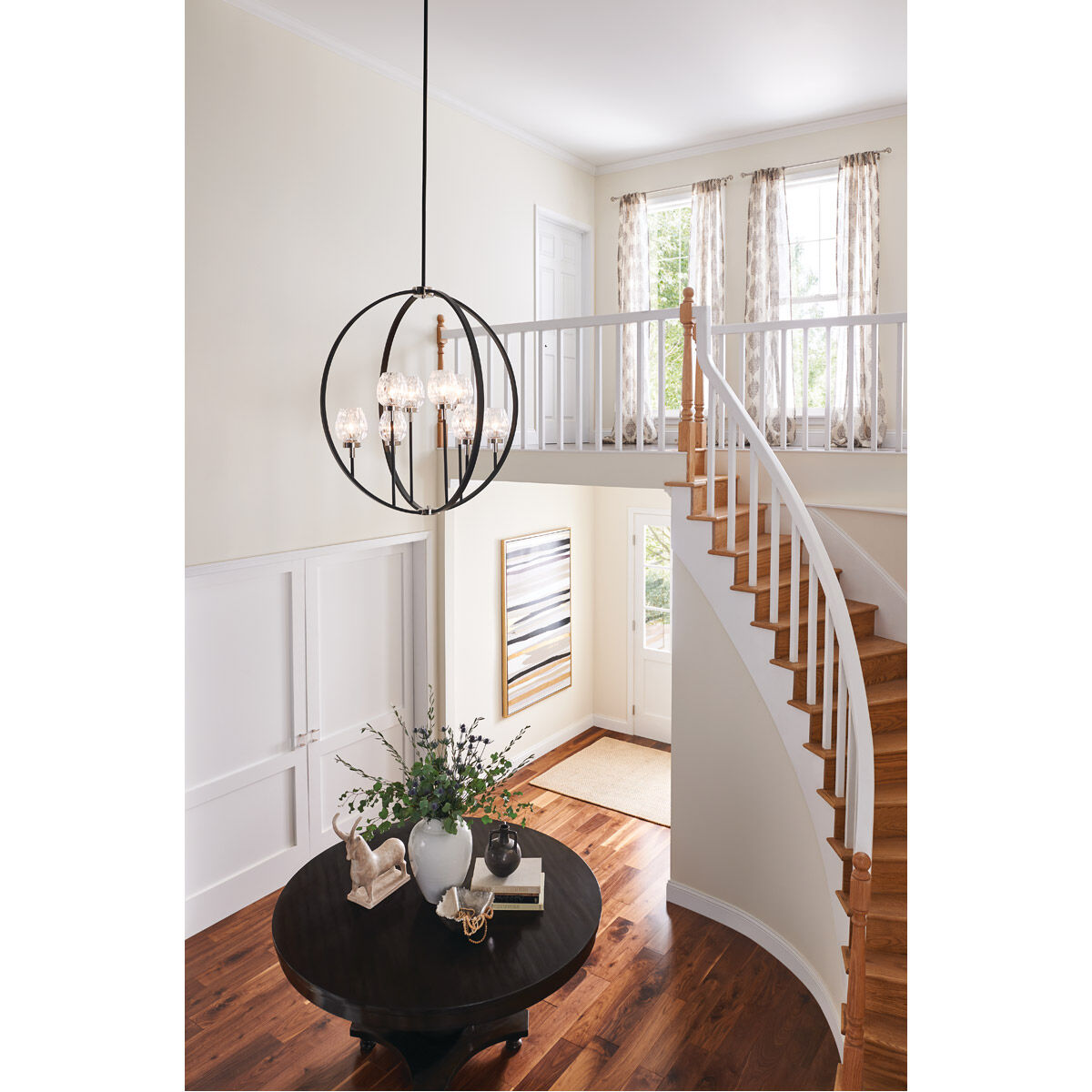 Moyra 8 Light 36 inch Black Chandelier 1 Tier Large Ceiling Light Large