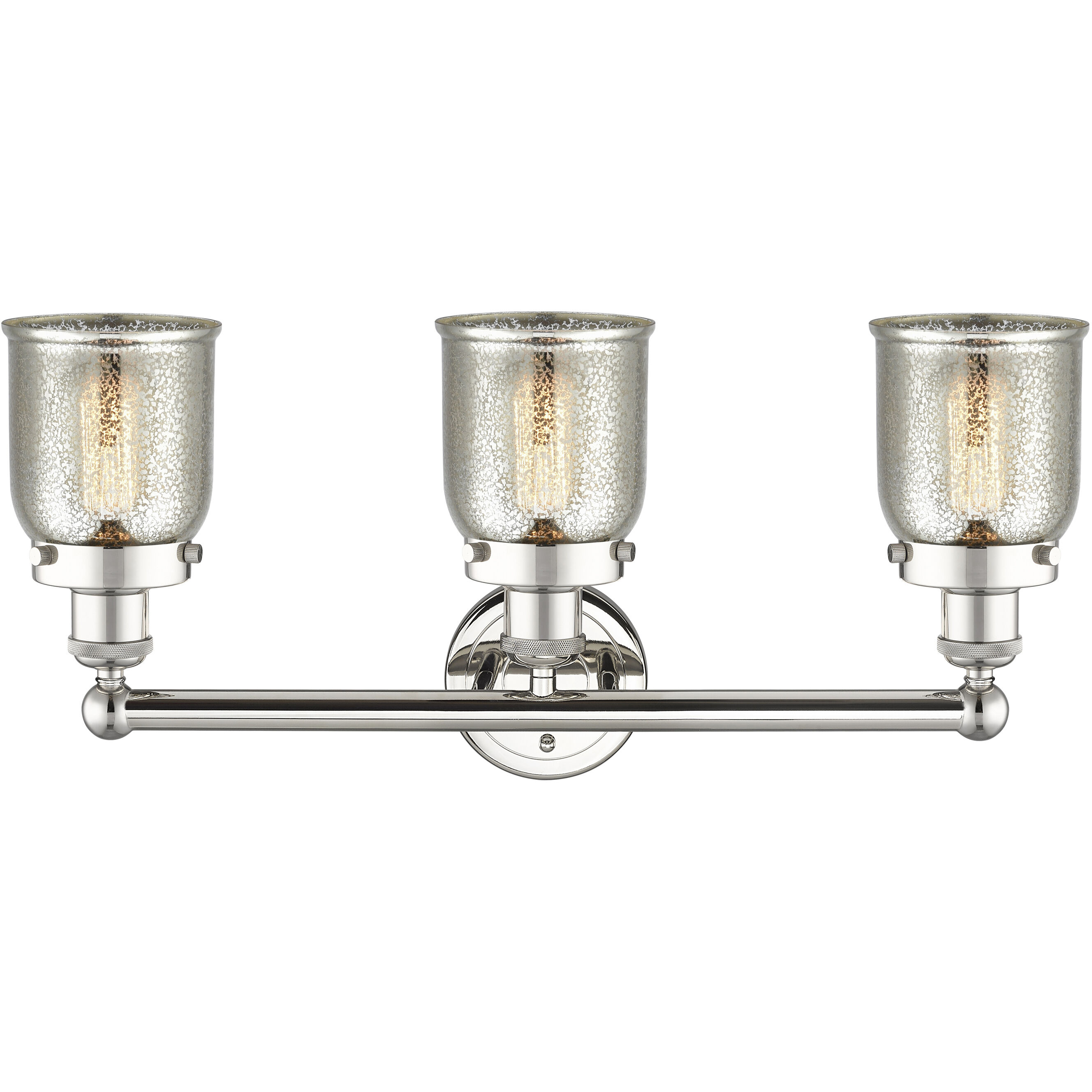 Bell 3 Light 24.5 inch Polished Nickel Bath Vanity Light Wall Light in Silver Plated Mercury