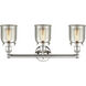 Bell 3 Light 24.5 inch Polished Nickel and Silver Plated Mercury Bath Vanity Light Wall Light