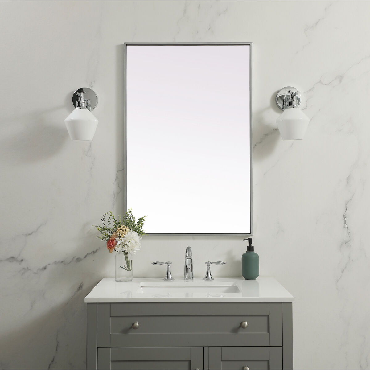 Eternity 36 X 24 inch Silver Mirror in 24 x 36