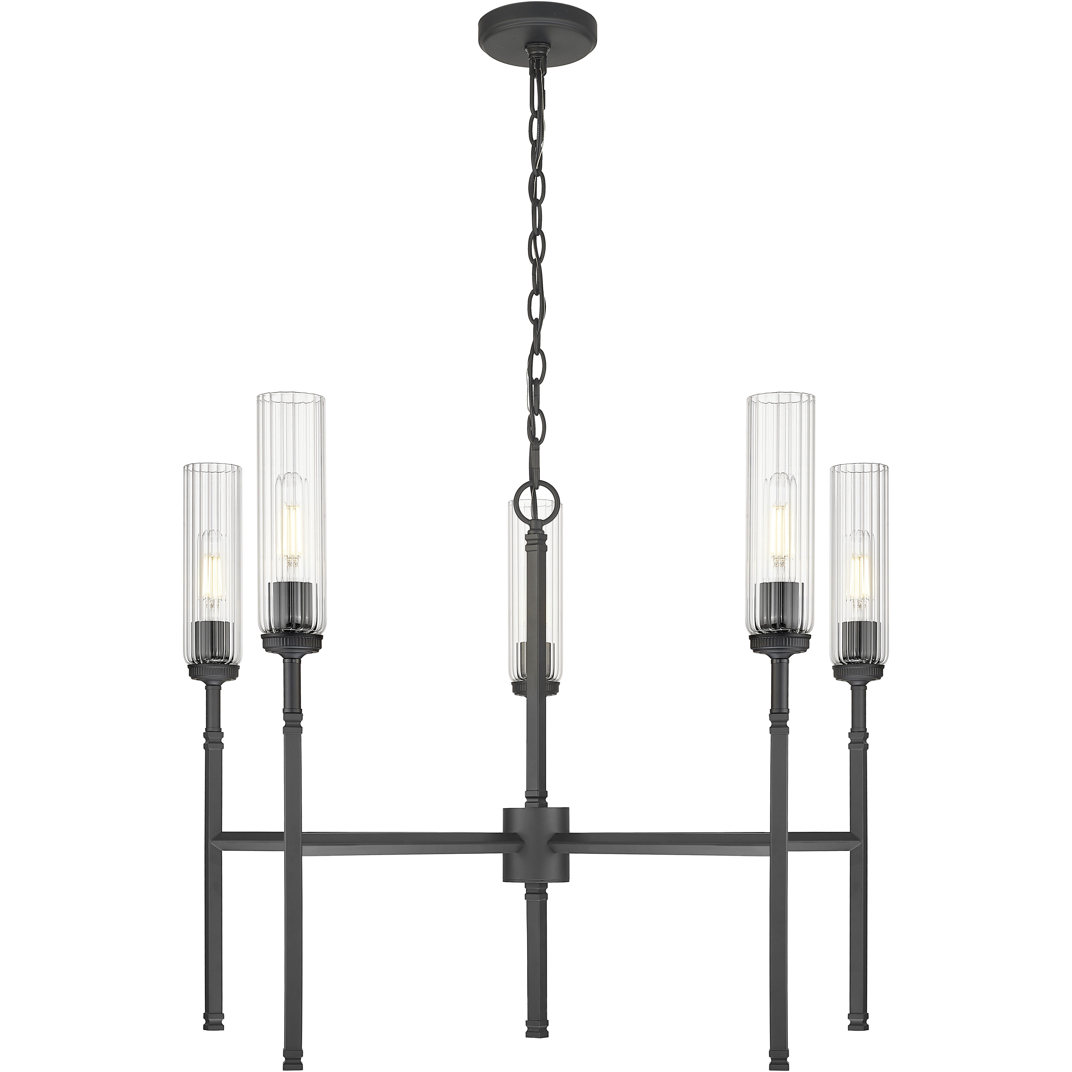Esme 5 Light 32 inch Matte Black Chandelier Ceiling Light