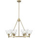 Yep Orwell 29 inch 60.00 watt Brushed Champagne Brass Chandelier Ceiling Light in Clear Glass