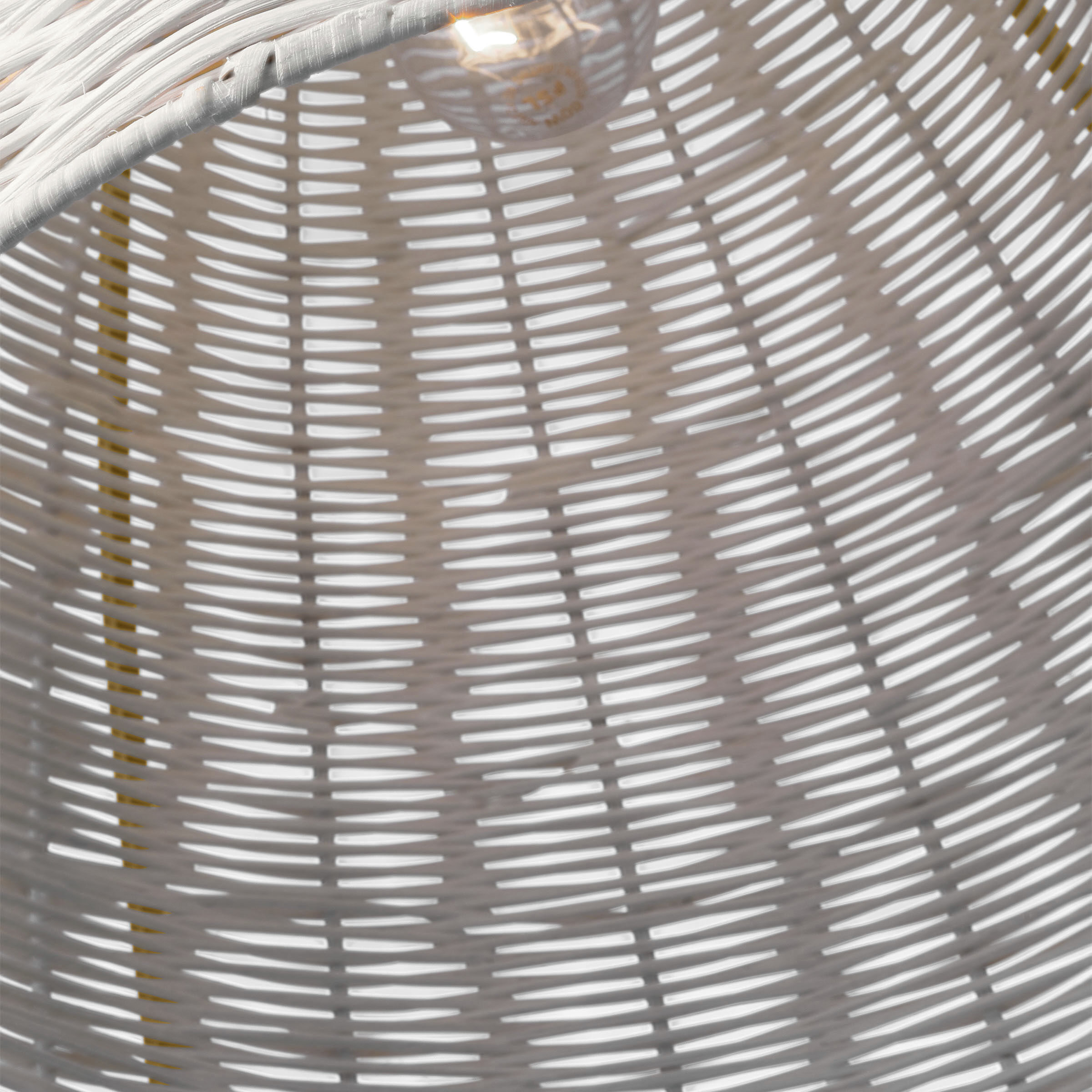 Sean Lavin Norman Pendant Ceiling Light in Satin Brass with Chalk Wicker