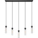 Beau 5 Light 42 inch Matte Black Linear Chandelier Ceiling Light