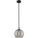 Edison Athens Deco Swirl 1 Light 10 inch Black Antique Brass Stem Hung Mini Pendant Ceiling Light
