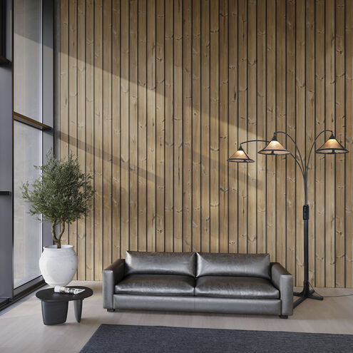 Natural Mica 86 inch 40.00 watt Gunmetal and Charcoal Gray Arc Floor Lamp Portable Light