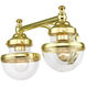 Oldwick 2 Light 15 inch Polished Brass Bath Vanity Wall Light