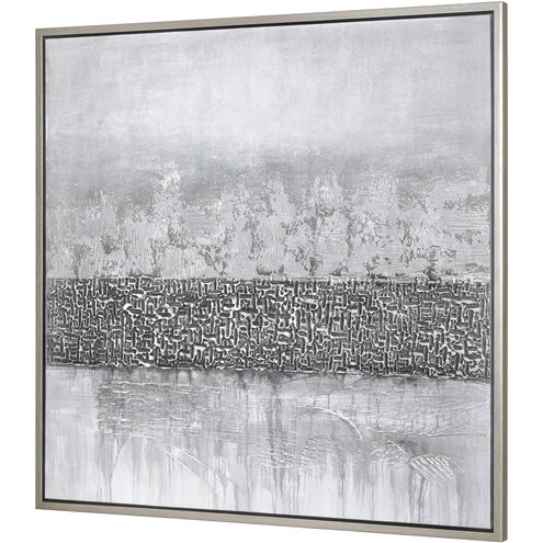 Simon Lane Gray with Champagne Silver Framed Wall Art