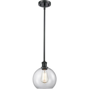 Ballston Athens LED 8 inch Matte Black Pendant Ceiling Light in Clear Glass, Ballston