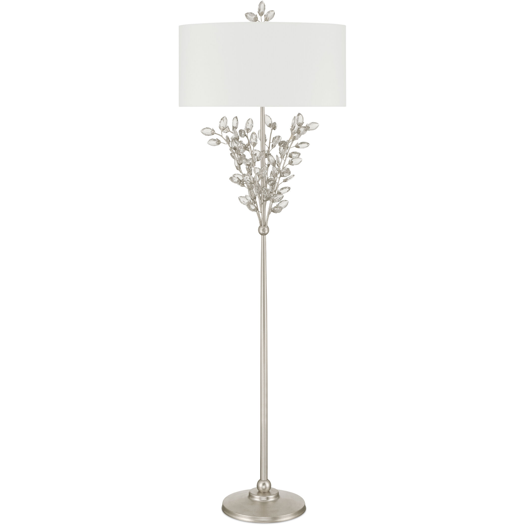 Forget-Me-Not 66 inch 100.00 watt Clear/Silver Leaf Floor Lamp Portable Light