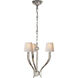 Chapman & Myers Ruhlmann 3 Light 17.5 inch Polished Nickel Chandelier Ceiling Light in Natural Paper, Small