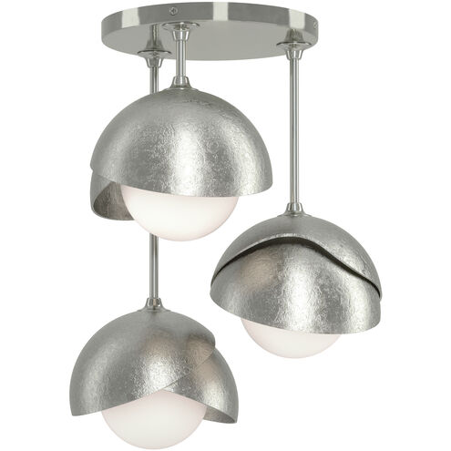Brooklyn 3 Light 12 inch Sterling and Sterling Semi-Flush Ceiling Light