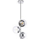 Eclipse 3 Light 17.5 inch Chrome Pendant Ceiling Light