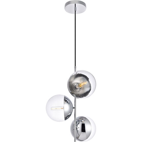 Eclipse 3 Light 17.5 inch Chrome Pendant Ceiling Light