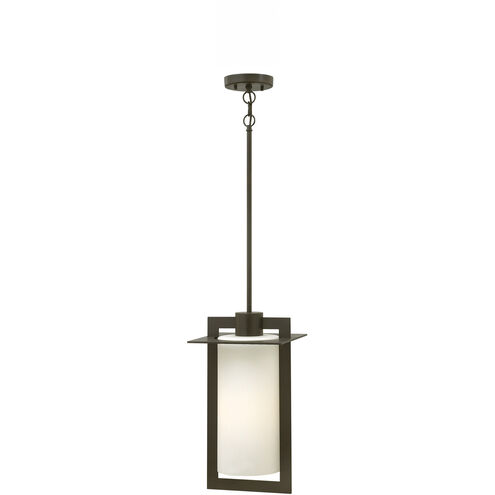 Colfax LED 10 inch Bronze Outdoor Hanging Light, Etched Opal Glass