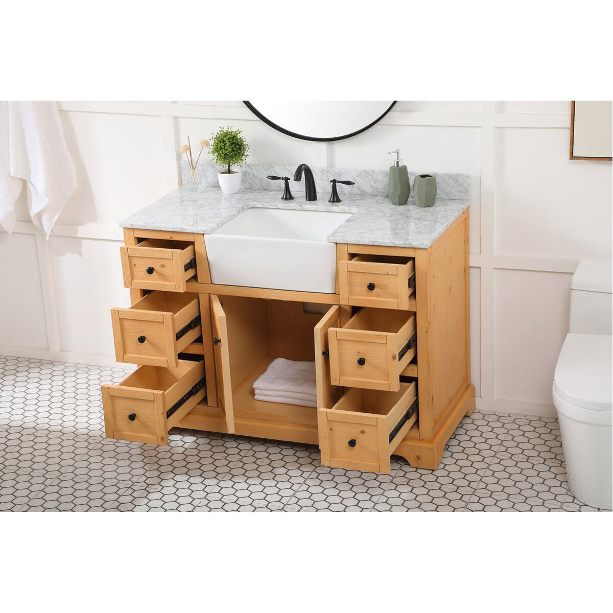 Franklin 48 X 22 X 35 inch Natural Wood Bathroom Vanity Cabinet
