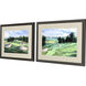 Golf Course Study Green and Blue and Multi and Orange Framed Art