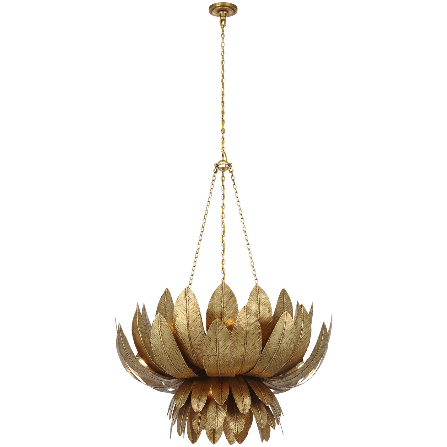 Marie Flanigan Sinclair LED 33.75 inch French Gild Sculpted Chandelier Ceiling Light