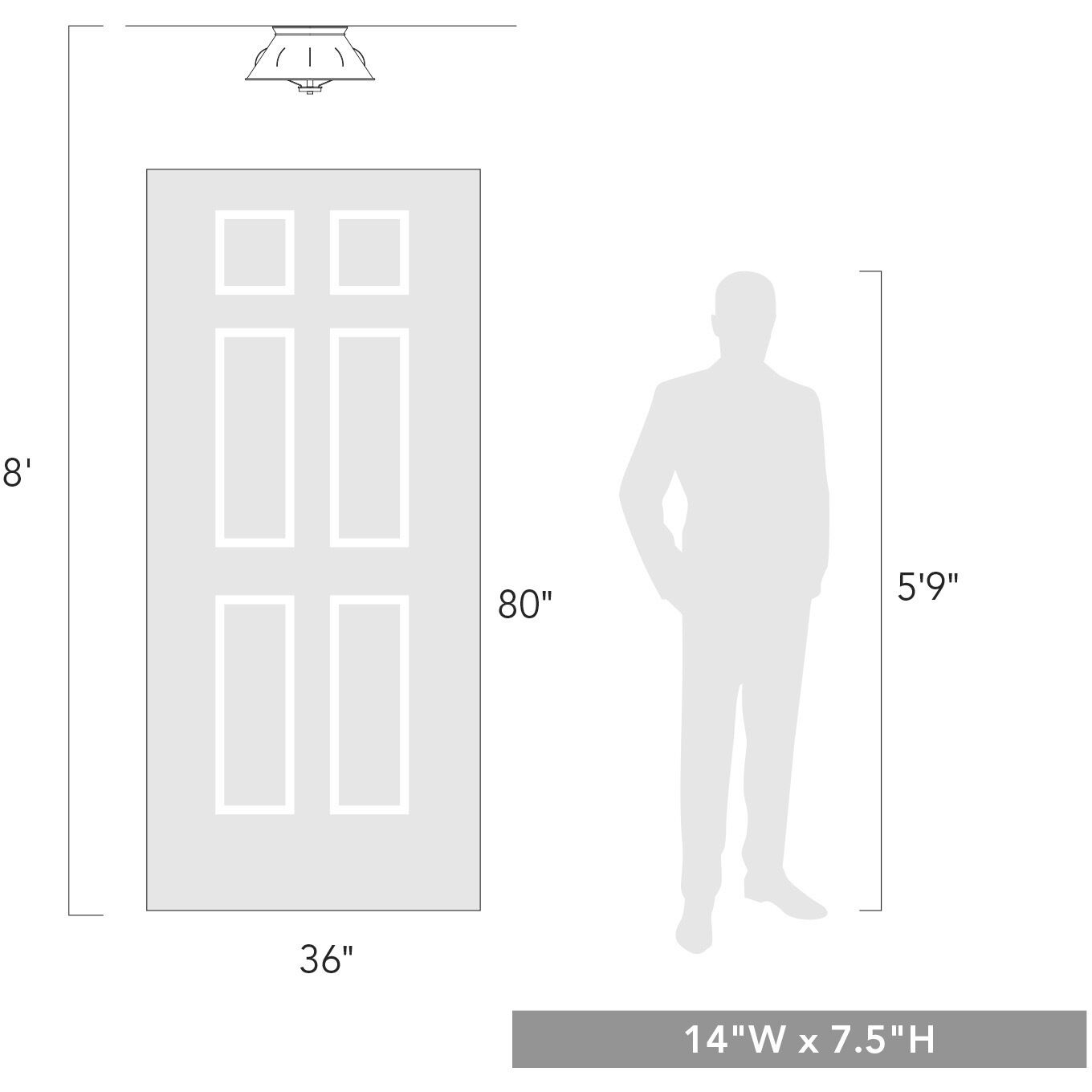 Whitaker 2 Light 14 inch Aged Steel Flush Mount Ceiling Light, Damp