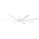 Hydra 120 inch Matte White Downrod Ceiling Fan in 3500K