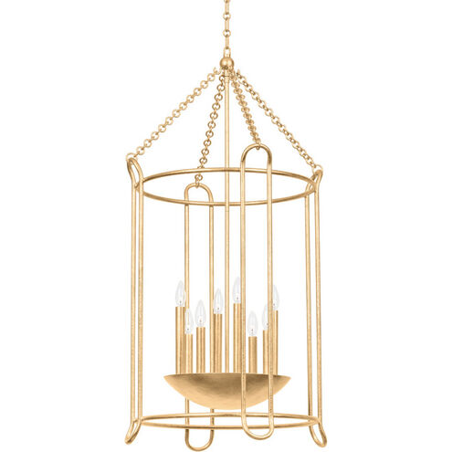 Lassen 8 Light 24.25 inch Vintage Gold Leaf Foyer Lantern Ceiling Light