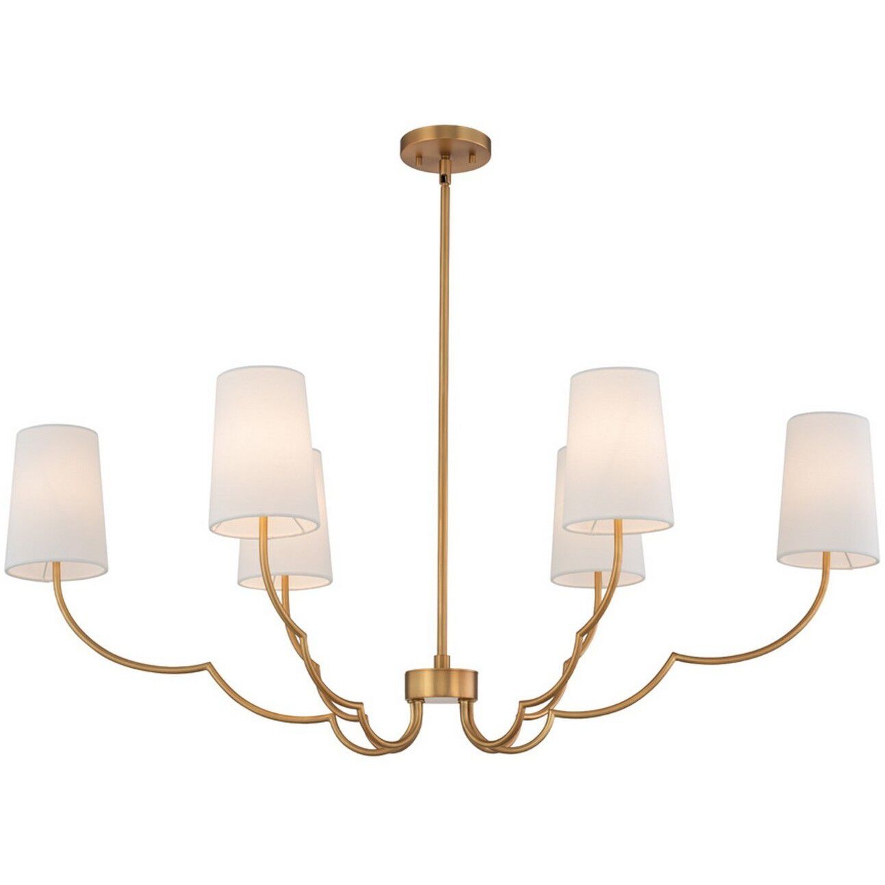 Sophia Island Linear Ceiling Light in New Brass, White