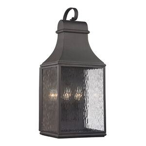 Chad 3 Light 27 inch Charcoal with Clear Outdoor Sconce