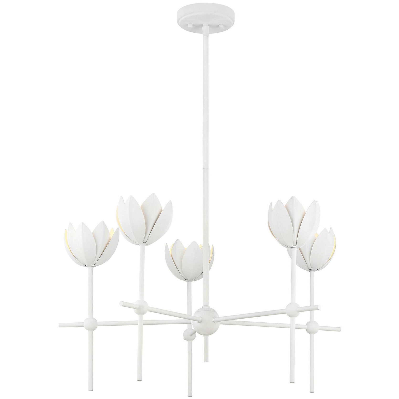 Bohemian LED 26 inch Bisque White Chandelier Ceiling Light