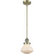 Franklin Restoration Olean LED 6.75 inch Antique Brass Mini Pendant Ceiling Light in Matte White, Franklin Restoration