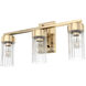 Gatz 3 Light 22.25 inch Alturas Gold Vanity Light Wall Light