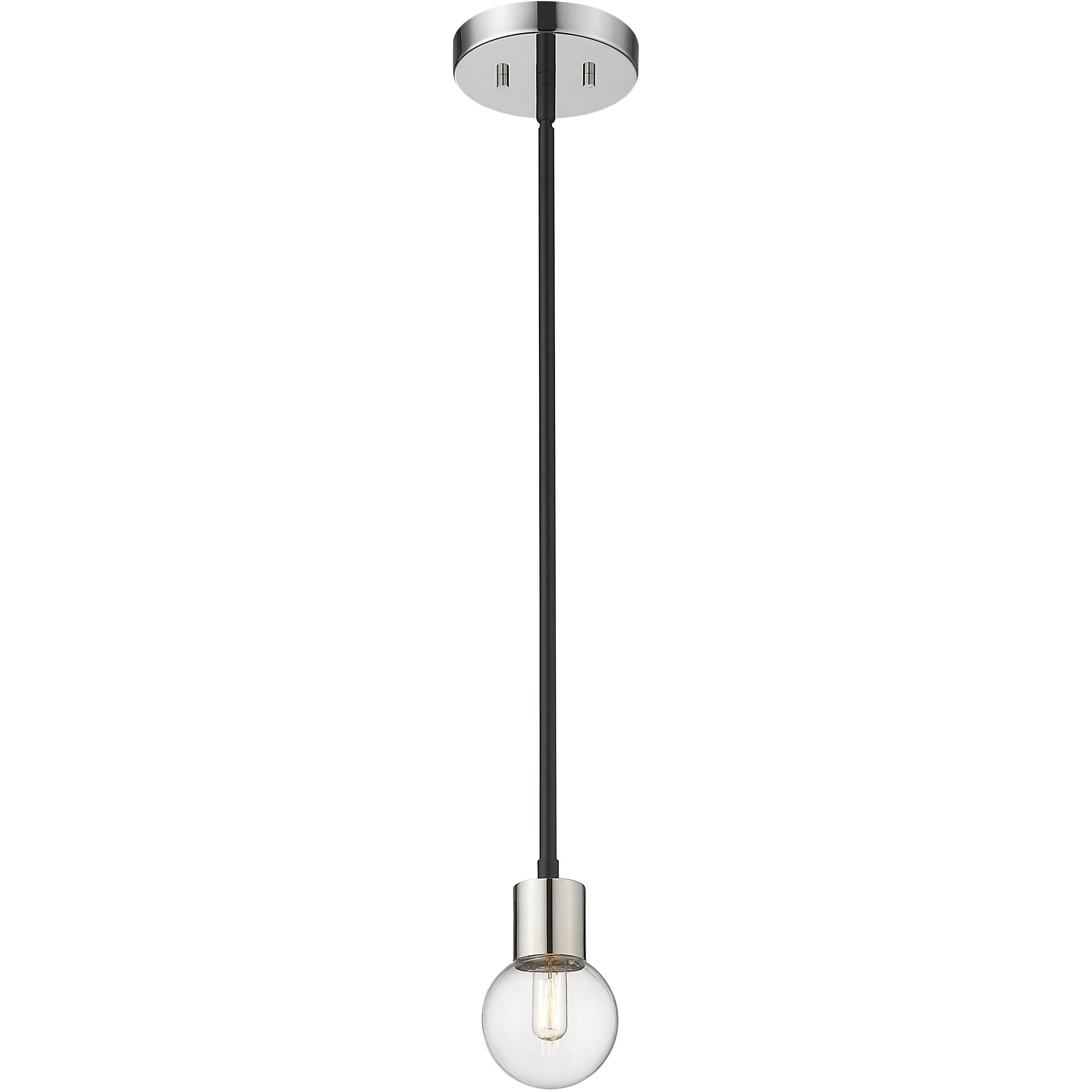 Neutra 1 Light 6 inch Matte Black and Polished Nickel Pendant Ceiling Light