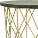 Minter 16 X 14 inch Gold with Green Accent Table