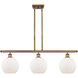 Ballston Athens LED 36 inch Brushed Brass Island Light Ceiling Light in Matte White Glass, Ballston