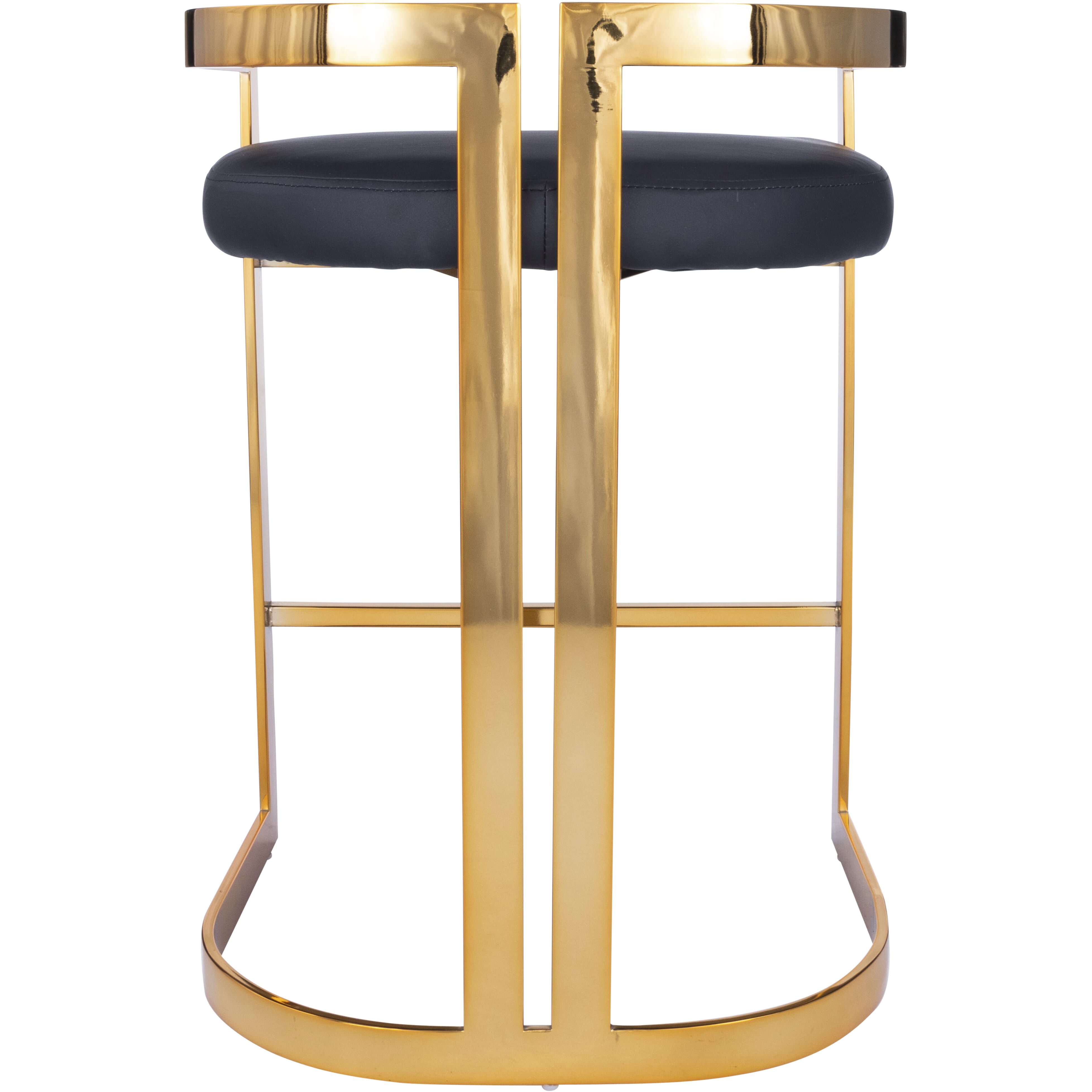 Clarence Gold & Black Faux Leather Bar Stool